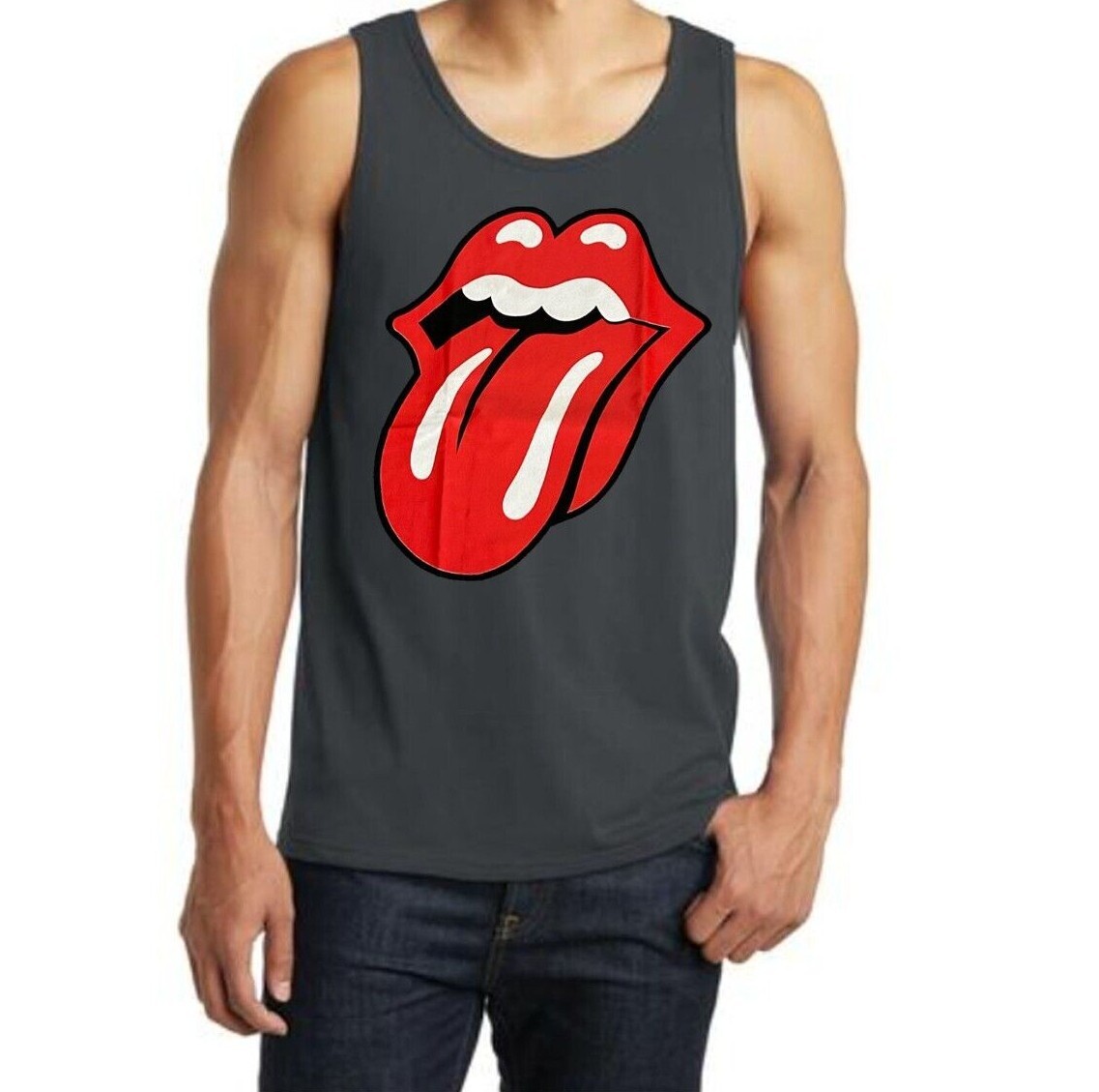 ROLLING STONES CLASSIC TONGUE PUNK ROCK Band Tank Top (Various Colors)