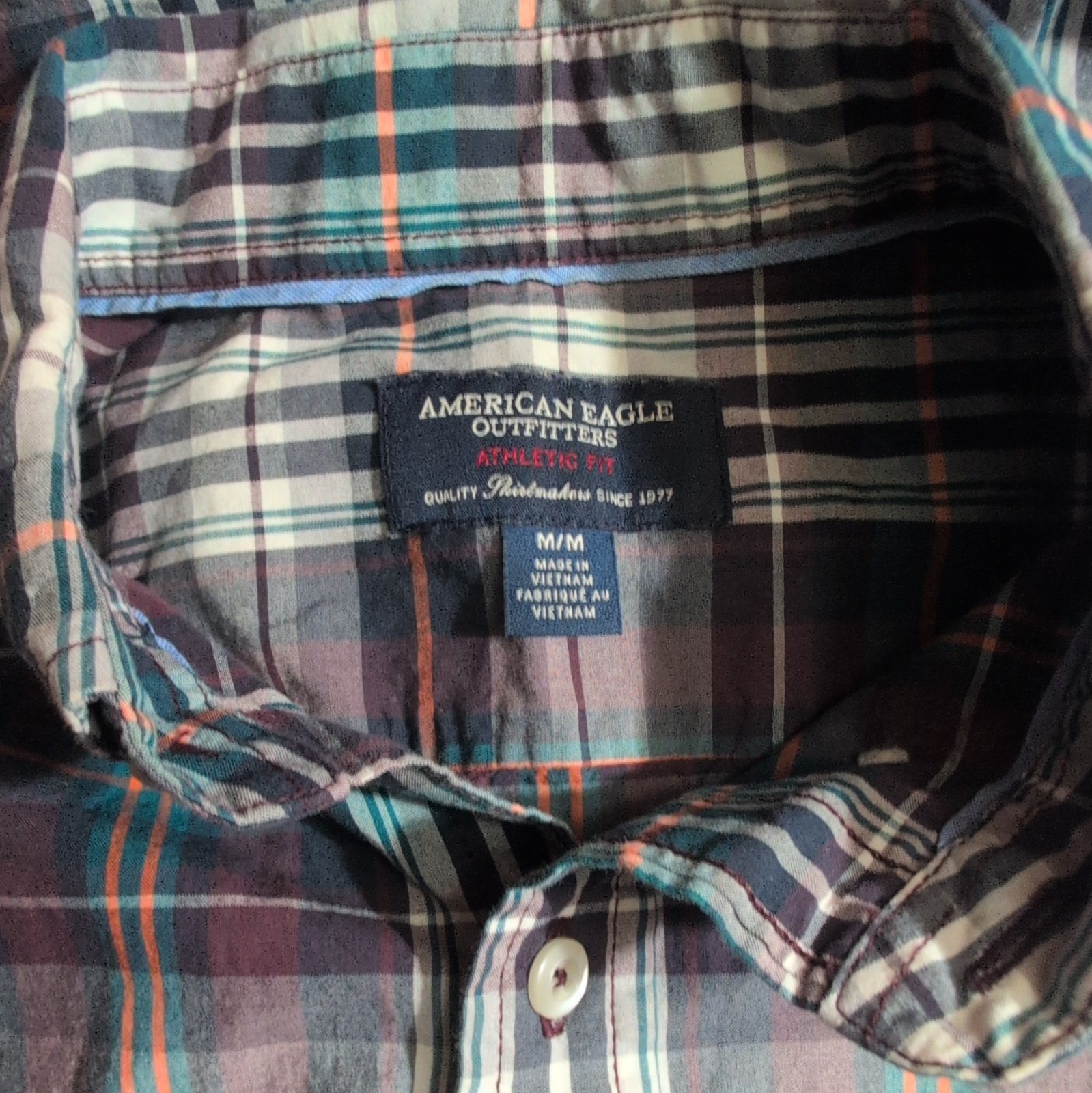 American Eagle Outfitters Athletic Fit Shirt Mens M Plaid Flannel