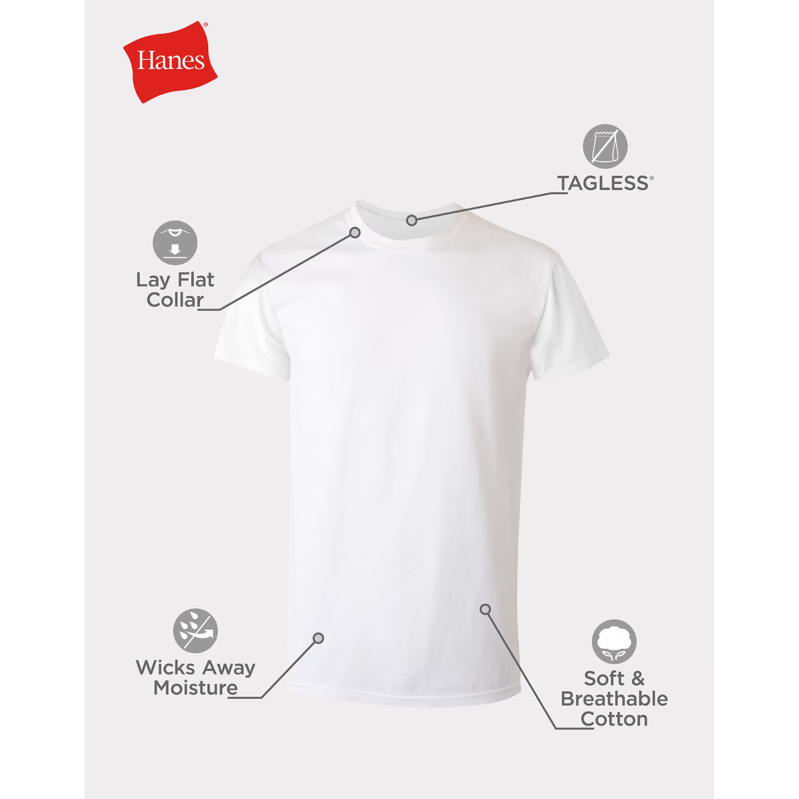 Hanes Men’s Super Value Pack White Crew T-Shirt Undershirts, 10 Pack