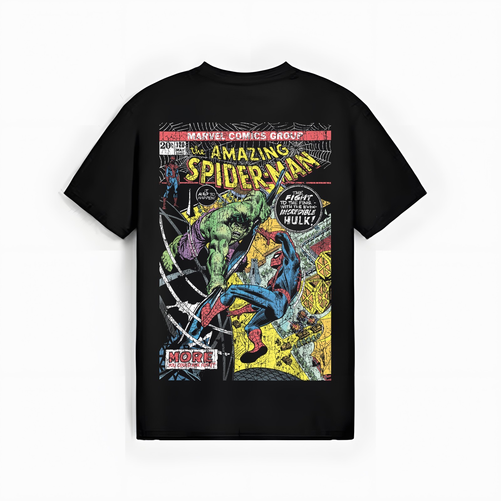 Marvel Comics Spider-Man and Hulk Retro Comic Book Cover T-Shirt
