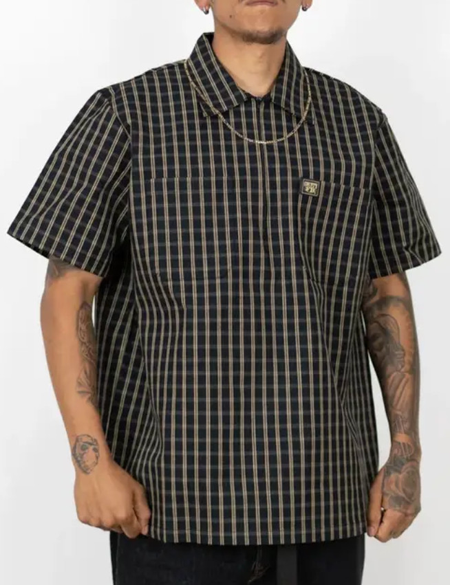 FB County Heavyweight Checkered Vintage 1/2 Zip Shirt