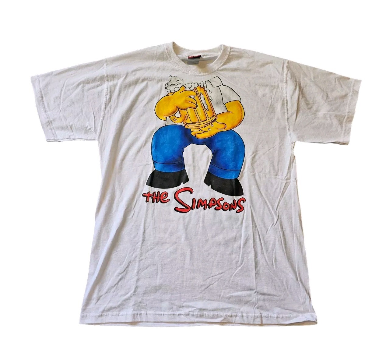 Rock Style D’Elmer The Simpsons Homer Simpson Graphic T-Shirt White Mens XL