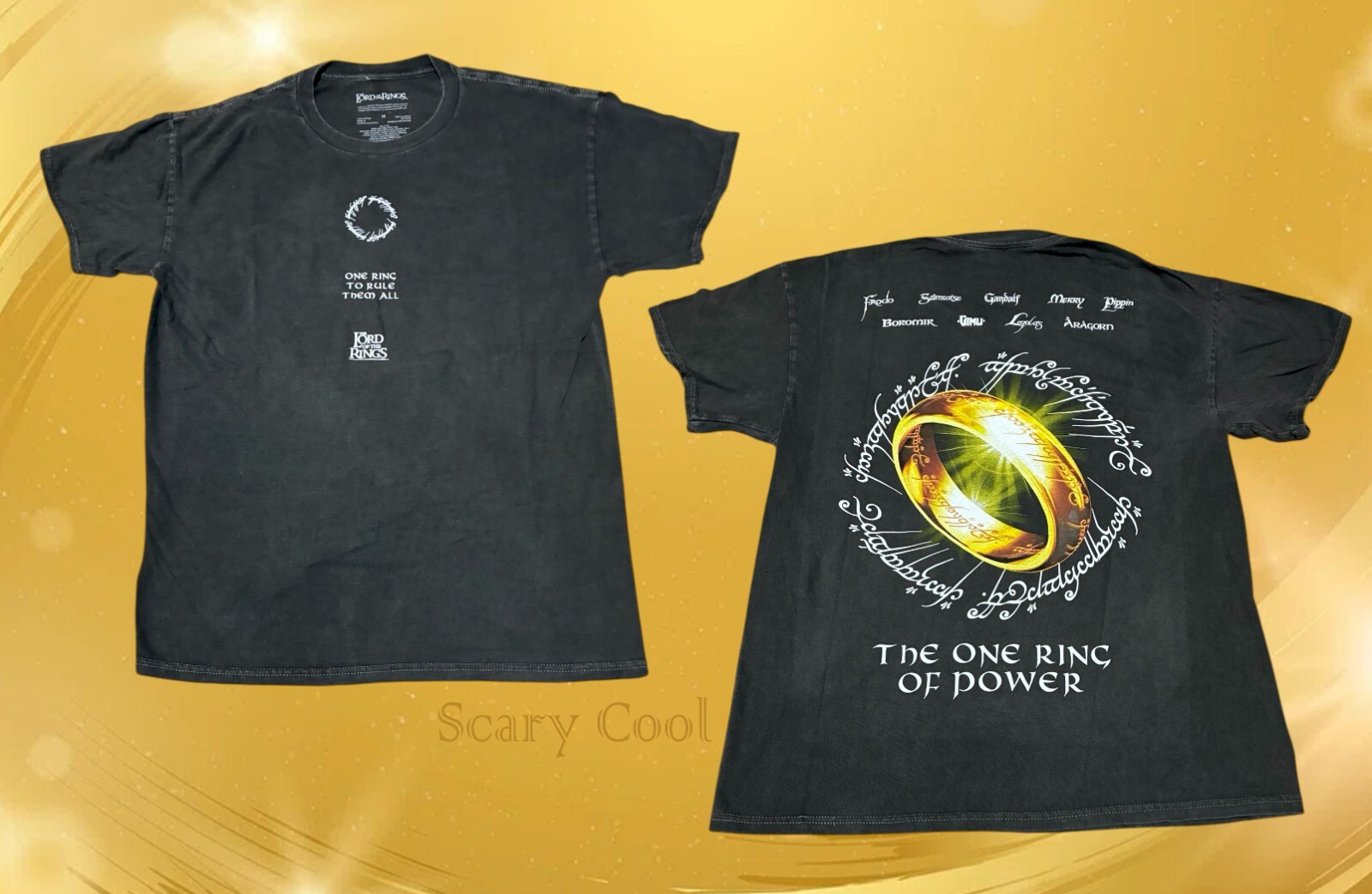 New Lord Of The Rings One Ring 2 Sided Mens Vintage T-Shirt