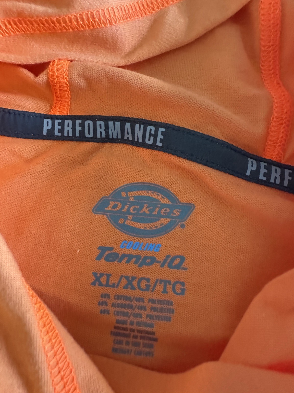 NWT – Dickes Temp-iQ Mens Performance Cooling Hooded Sun Shirt Orange XL – NEW