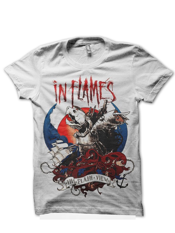Inflames band 90s Retro style White Short Sleeve Remake T shirt NH24658