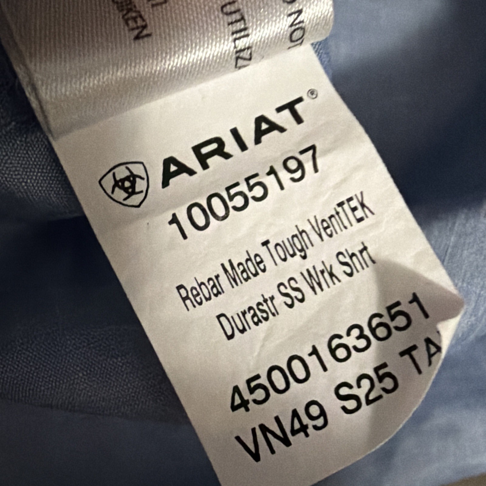 Ariat Rebar Men’s Medium Made Tough VentTEK Durastretch Short Sleeve Work Shirt