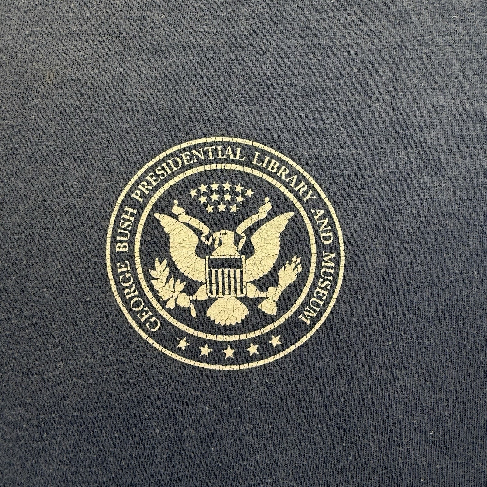 George Bush Presidential Library & Museum XL Shirt Faded Blue Texas A&M Campus