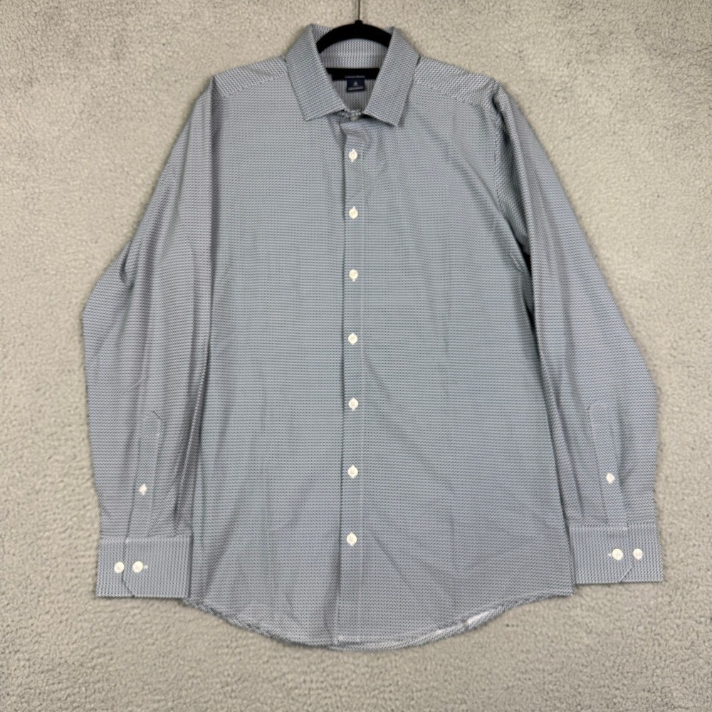 Mizzen+Main Leeward Mens Medium Trim Fit Performance Dress Shirt Geometric