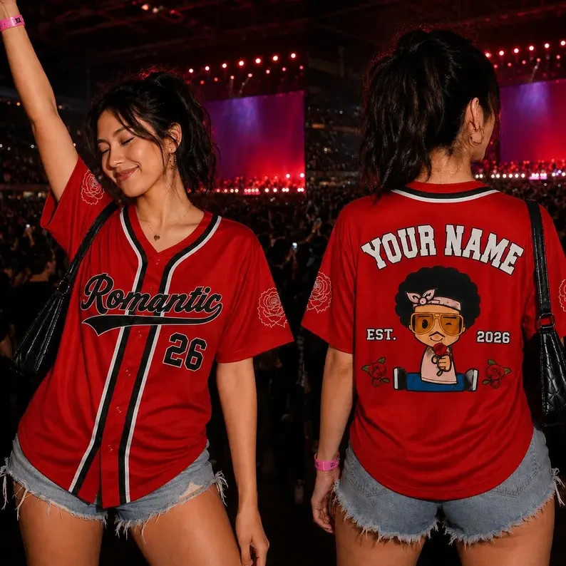 Personalized Custom Name Red Baseball Jersey Shirt Concert Outfit Rose Top