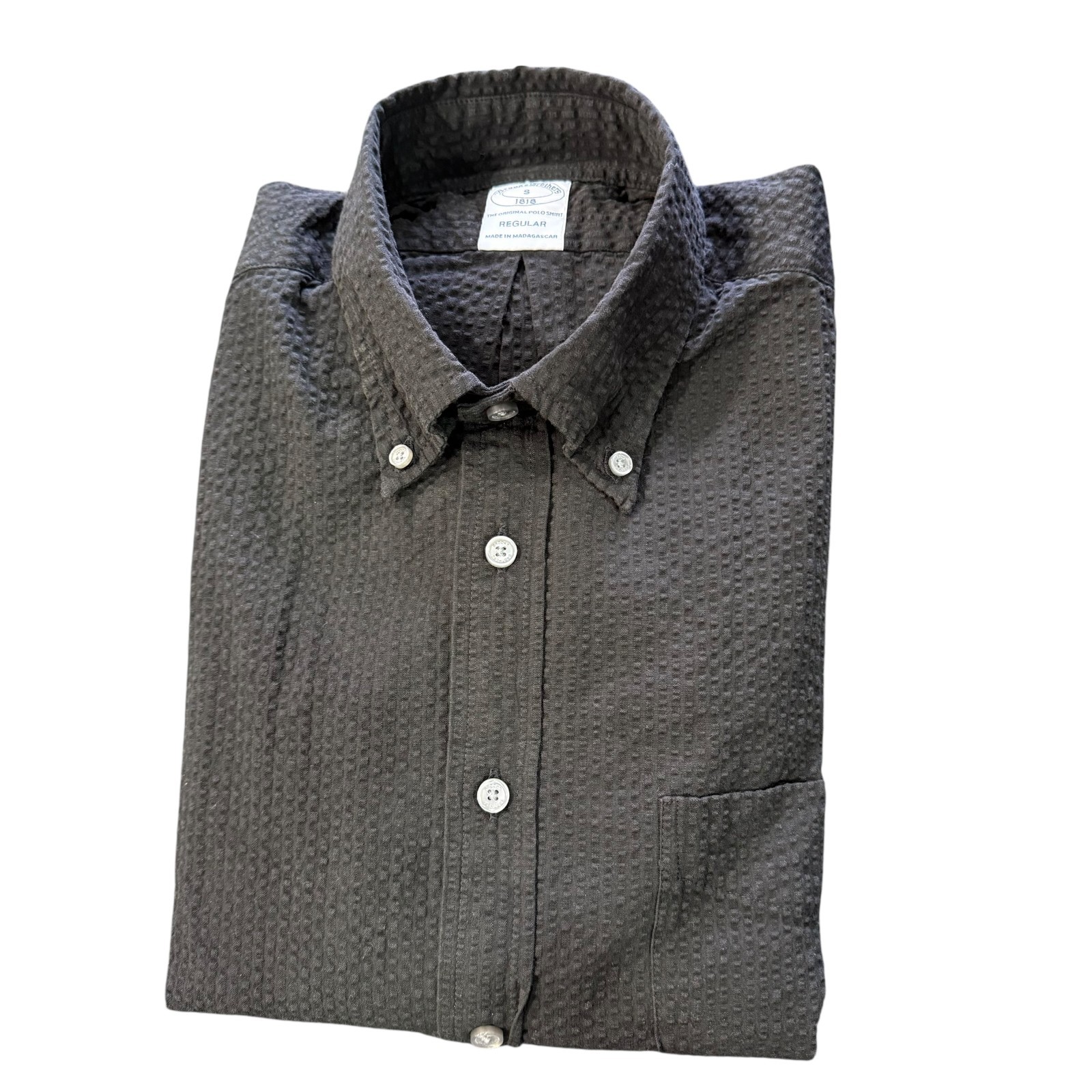 Brooks Brothers Men’s Regular Stretch Seersucker Button Down Long Sleeve Shirt