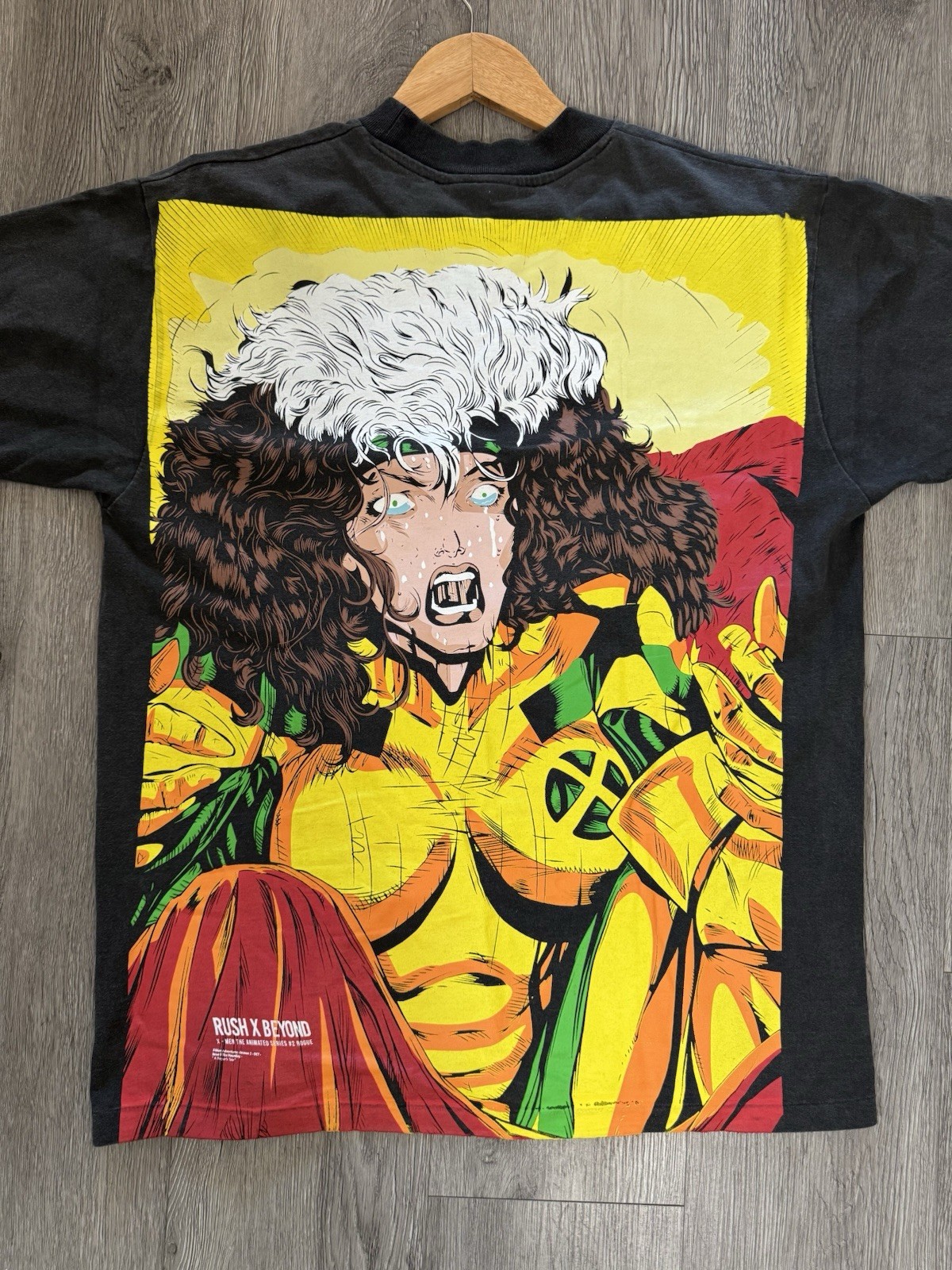 Rush X Beyond Rogue X Men Graphic T Shirt Marvel Anime Style L 21.5×26