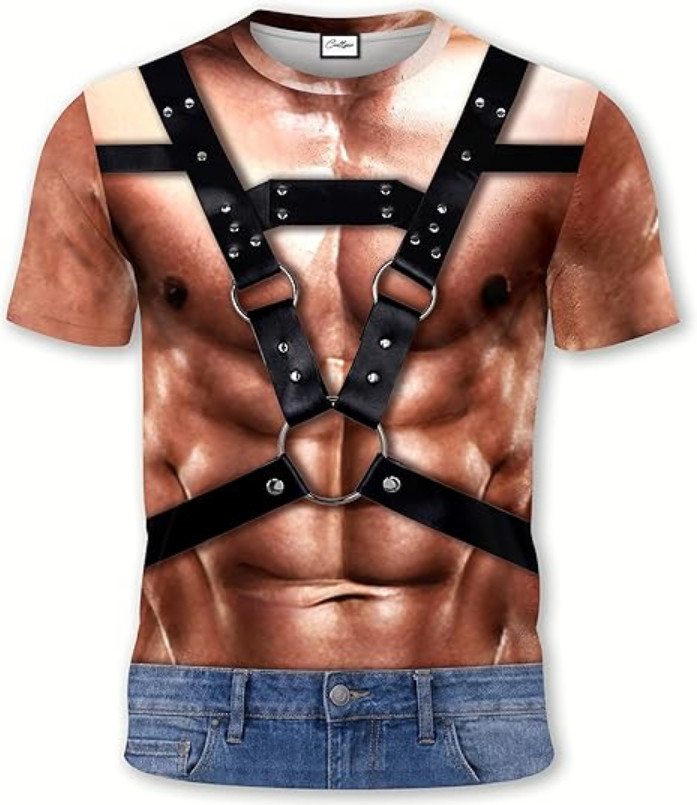 Fitness Muscle Chest Illusion 3D All Over Print Tee BR056