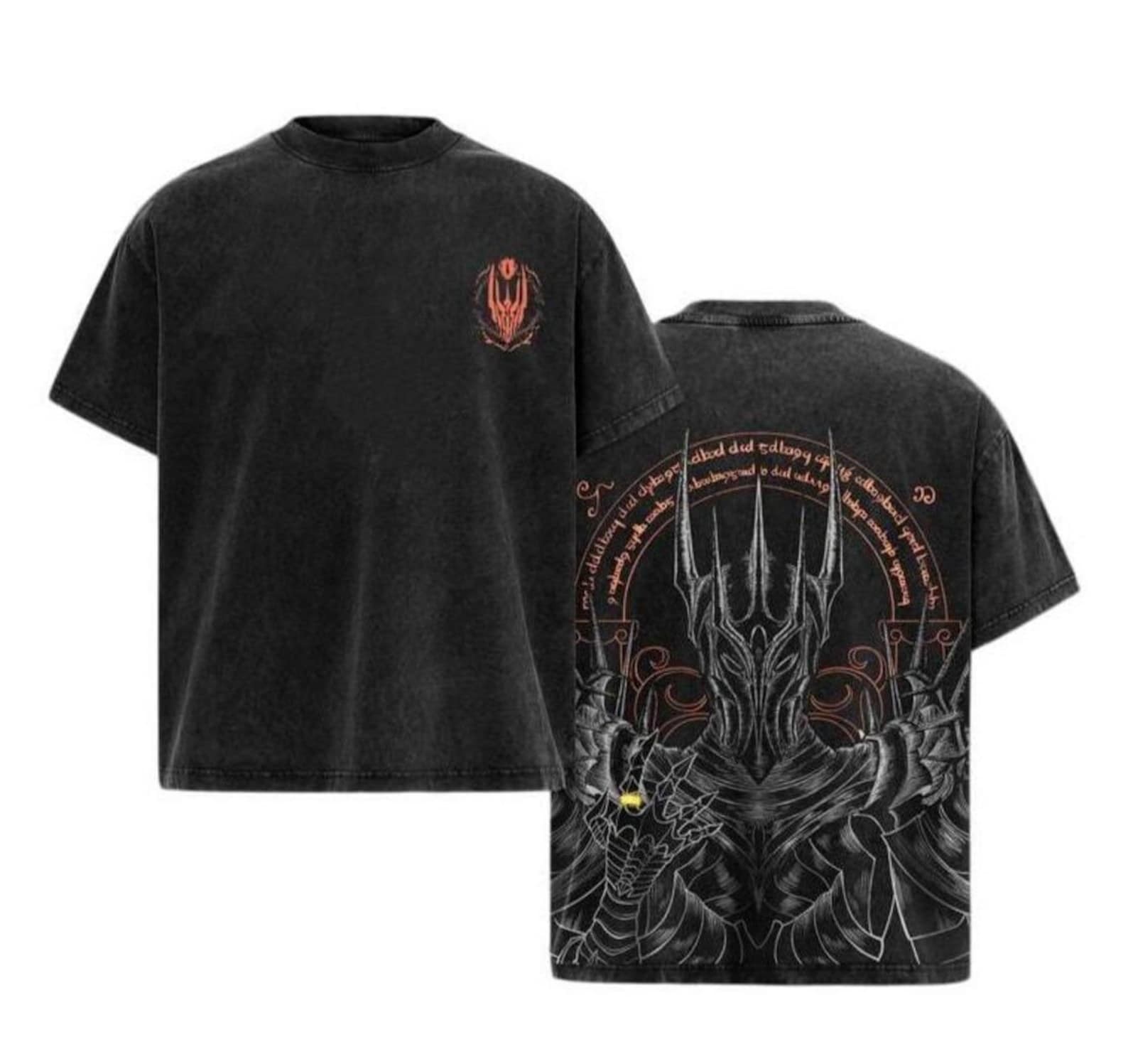 Fantasy Dark Lord Sauron Graphic T-Shirt Streetwear Tee Lord of the Rings Fan