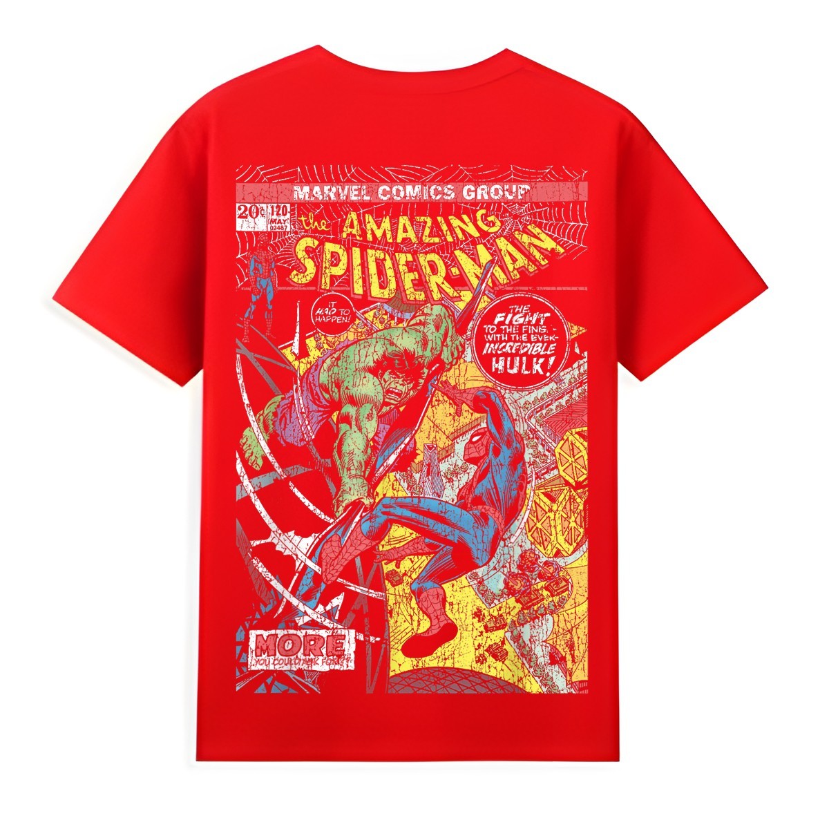 Marvel Comics Spider-Man and Hulk Retro Comic Book Cover T-Shirt