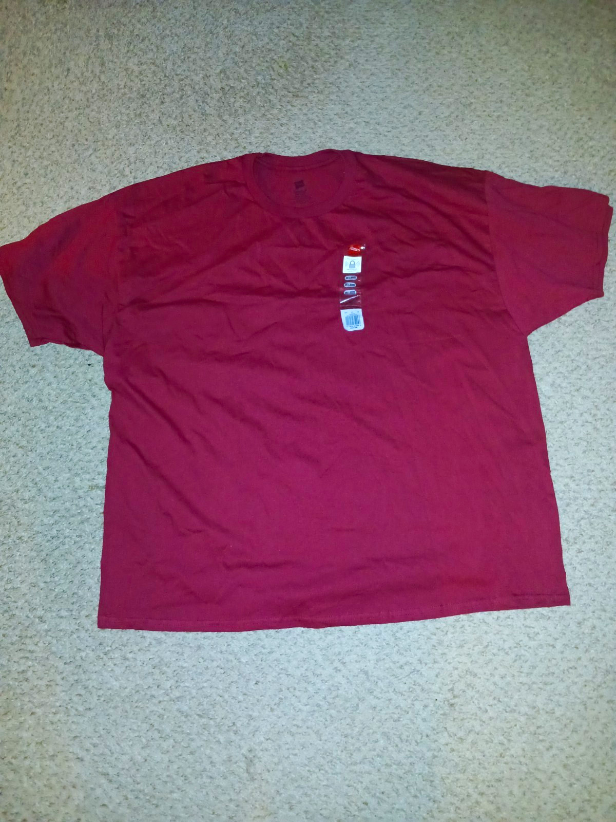 Hanes ComfortSoft Men’s 3XL Red Solid Crew Neck Short Sleeve Tagless T-Shirt