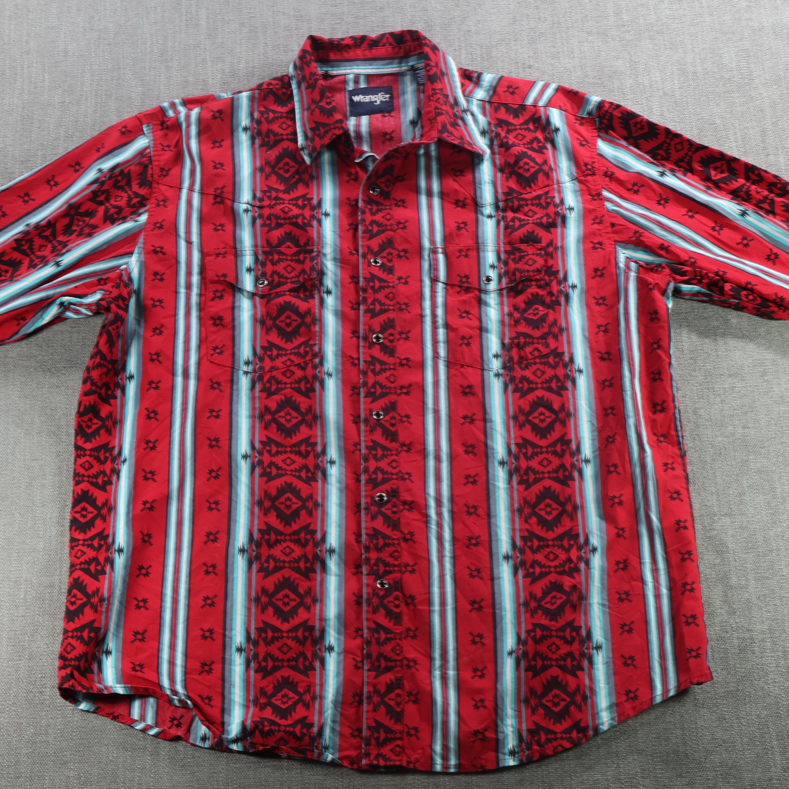 Wrangler Shirt Men Extra Large Checotah Pearl Snap Yoke Najavo Cowboy Western