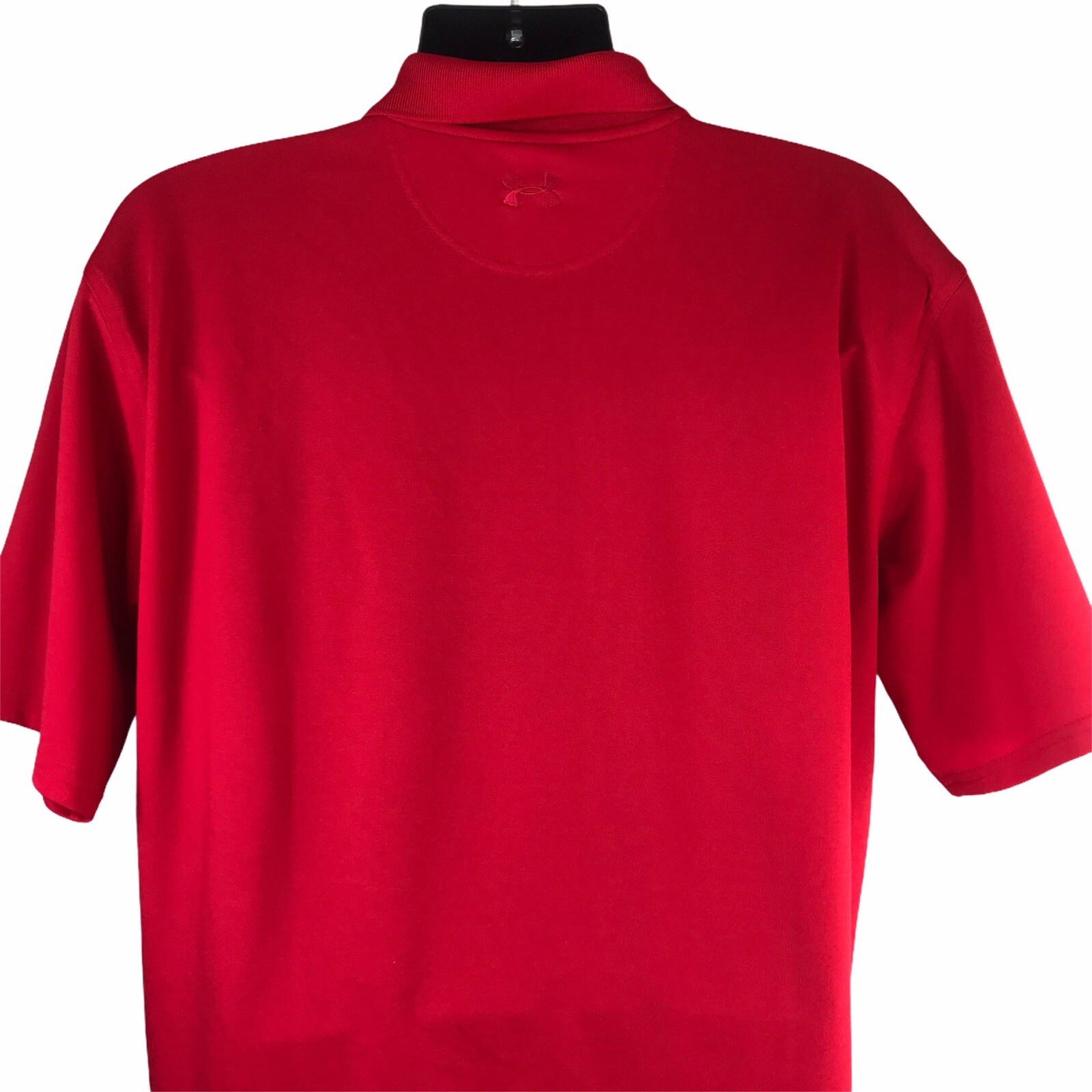 Under Armour Polo Golf Shirt Solid Red Short Sleeve Men’s Size XL 3 Button “EUC”