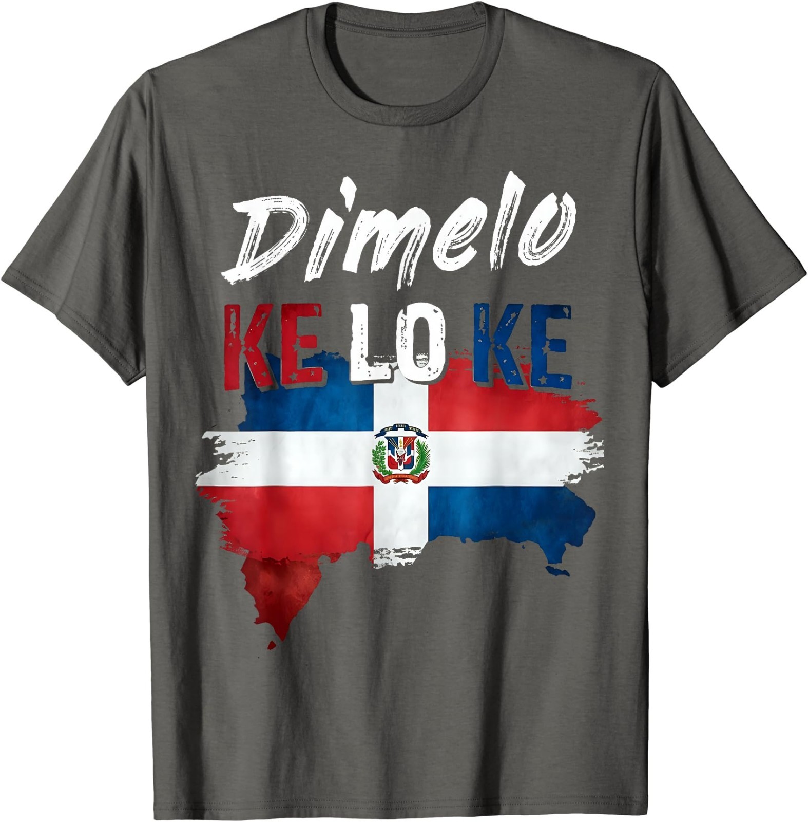Dimelo KE LO KE Dominican Republic Flag Distressed T-Shirt