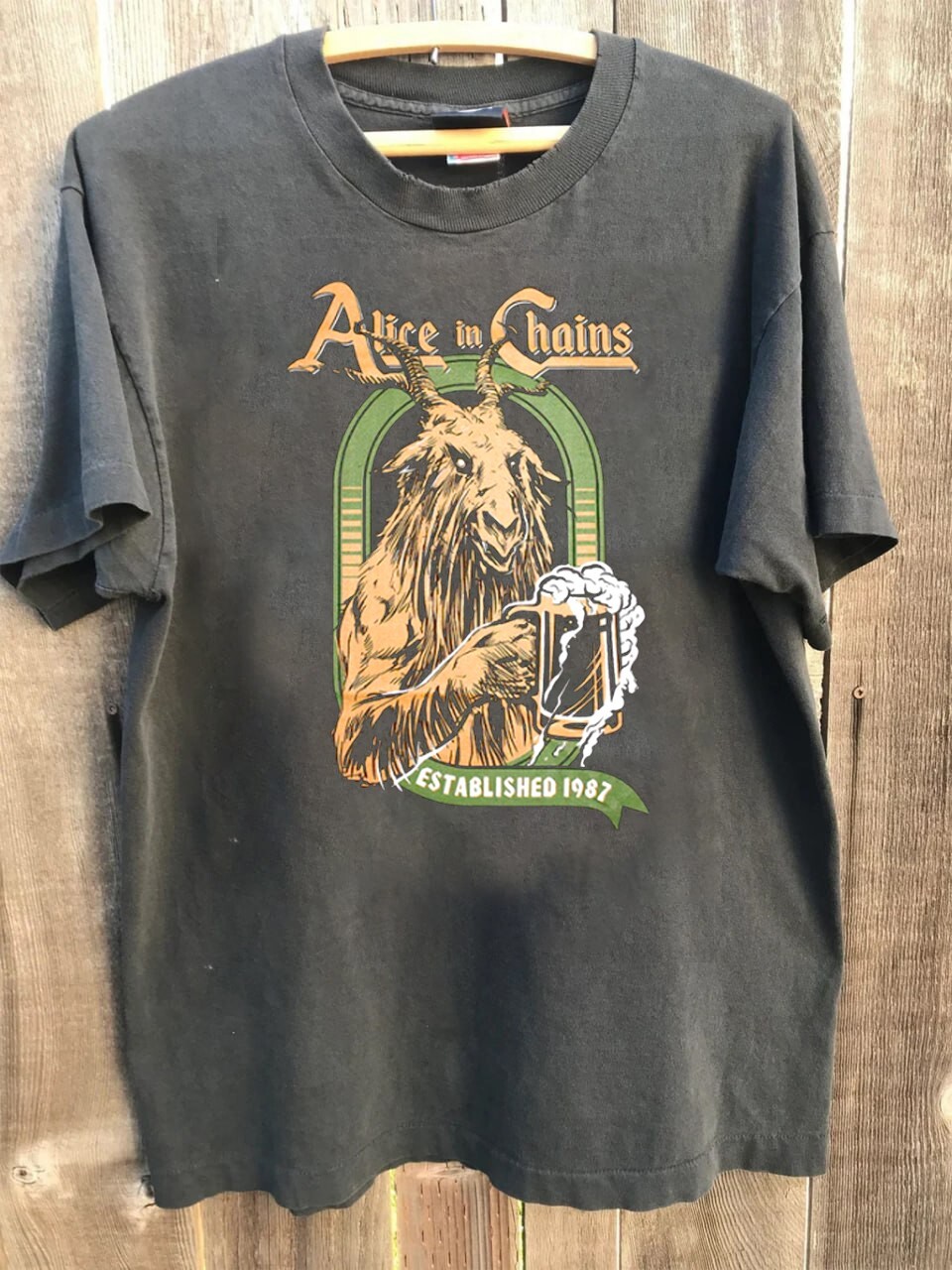 Alice In Chains Devils Brew T-Shirt Charcoal Basic Style Heavy cotton NH19349