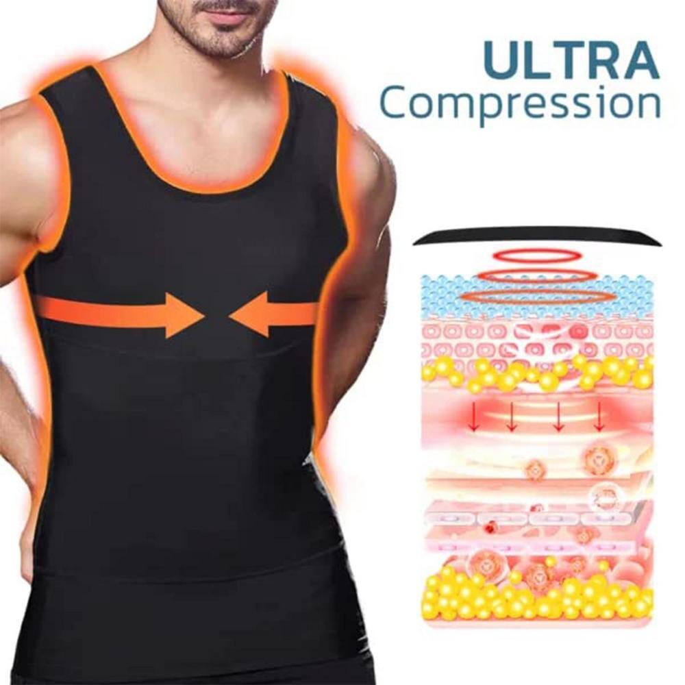 Men Compression Gynecomastia Belly Slimming Waist Trainer Tank Vest Body Shaper