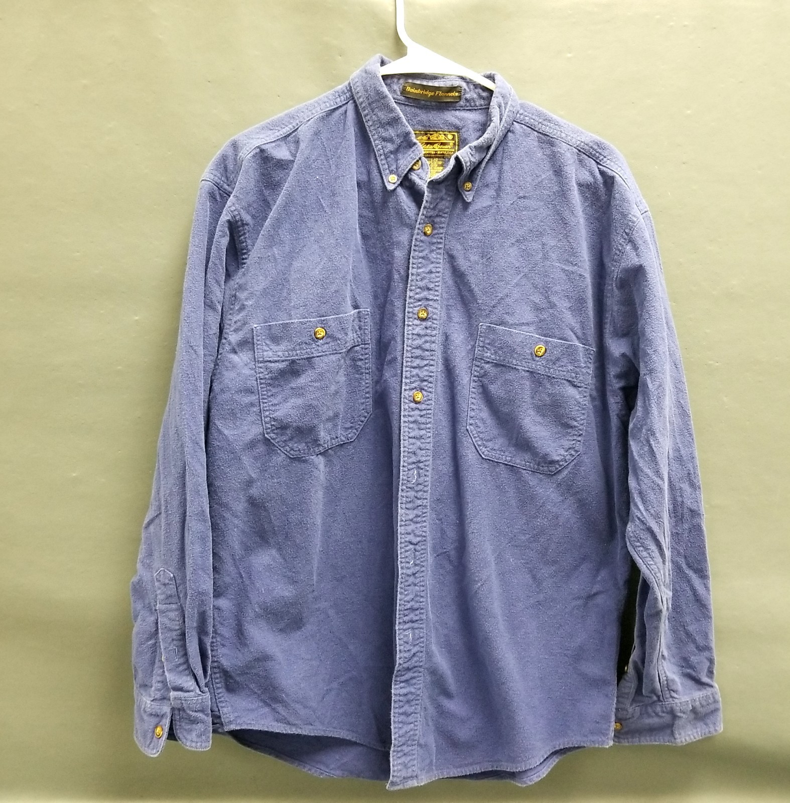 VTG Eddie Bauer Bainbridge Flannel Blue/Purple Button Down Long Sleeve Men’s L
