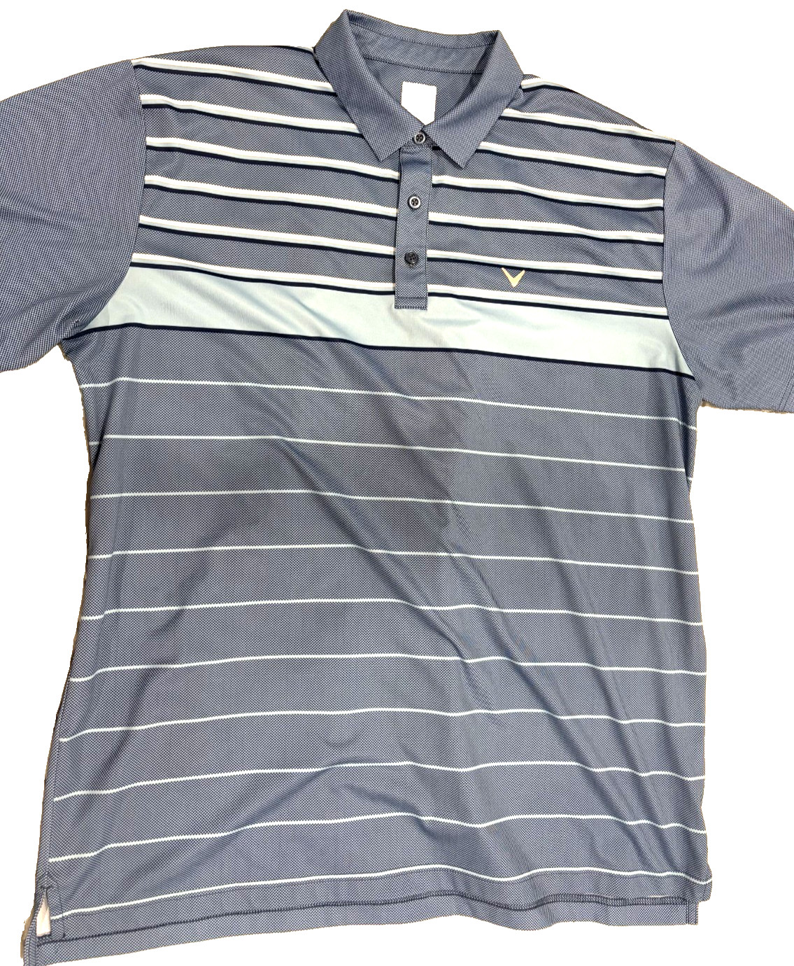Callaway Opti-Dri Performance Polo Golf Shirt Blue Striped Mens XLarge