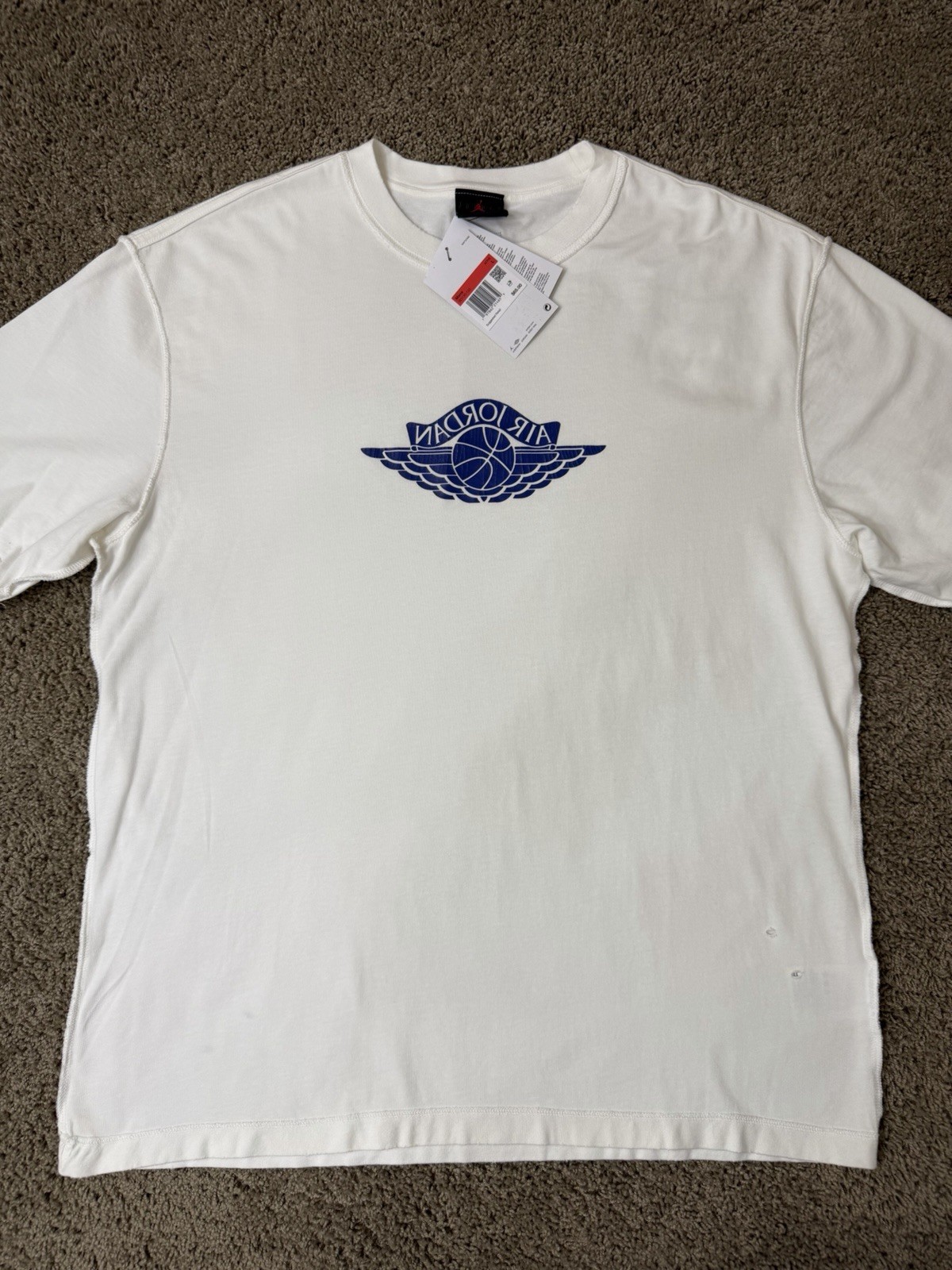 $65 BRAND NEW NIKE MEN’S AIR JORDAN TEE T SHIRT LARGE WHITE RARE AIR IB3130-133