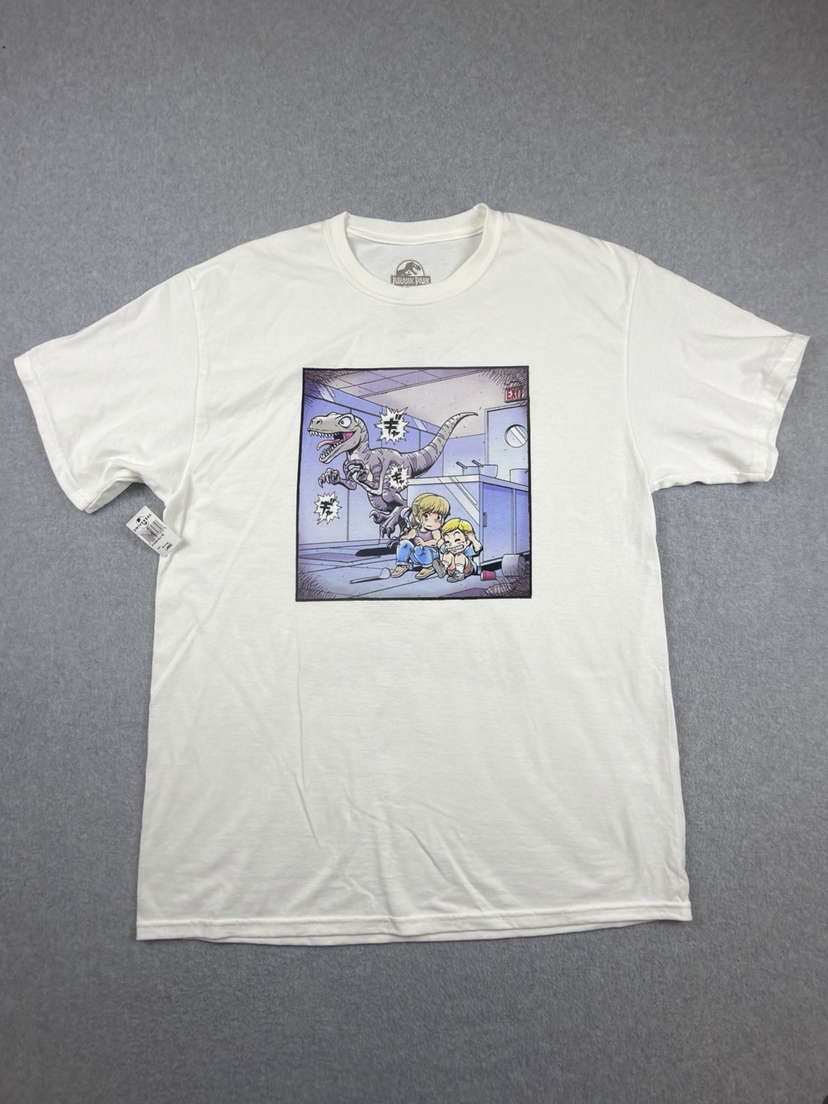 Jurassic Park Shirt Large Velociraptor 30th Anniversary Kids In Kitchen