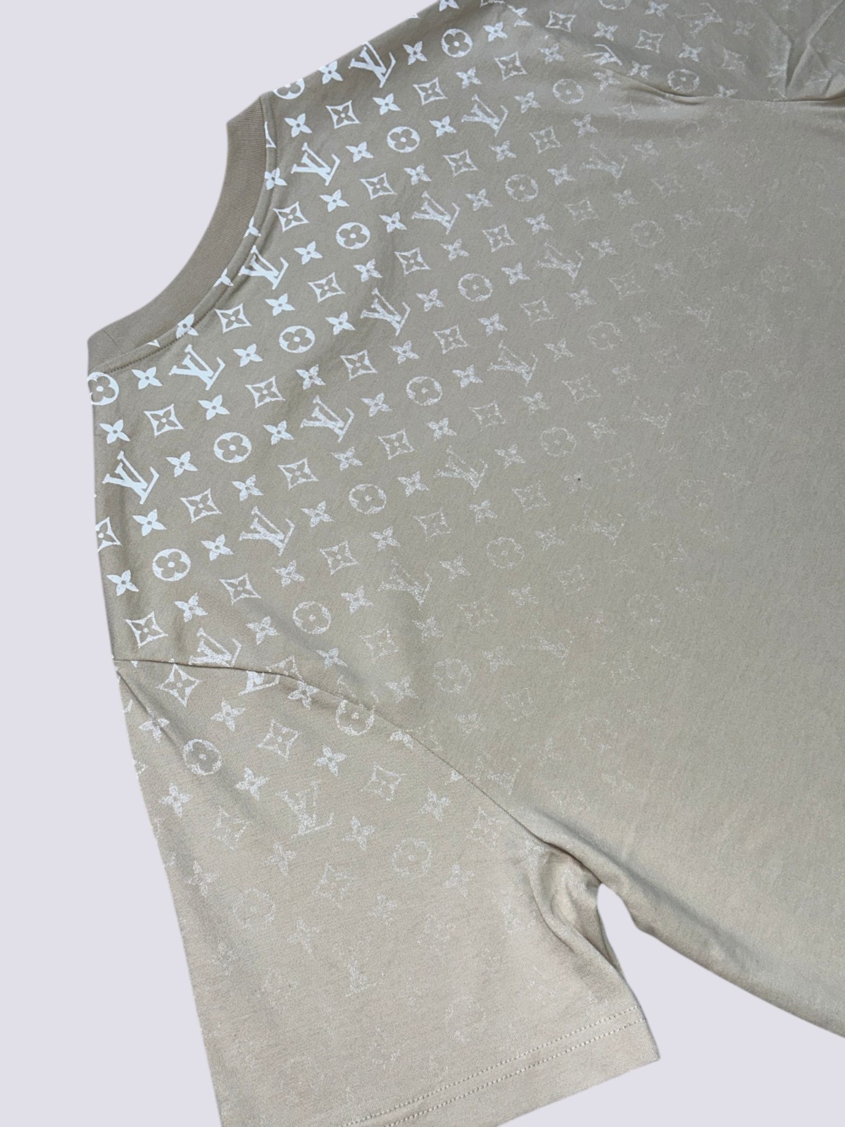 Louis Vuitton LV Monogram Gradient Cotton Crewneck T-Shirt Beige Size L