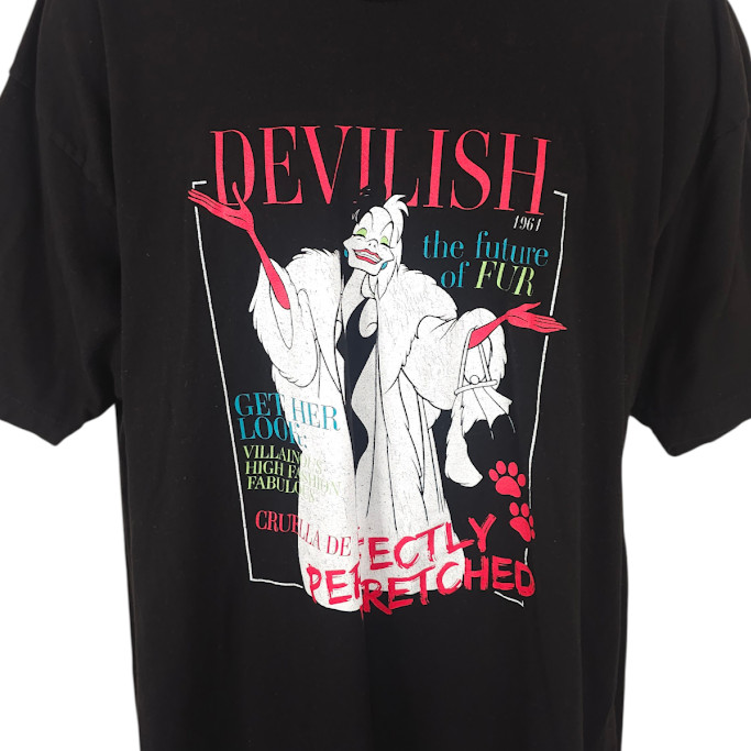 Cruella De Vil T Shirt Mens Size 3XL Black Disney Villains 101 Dalmatians