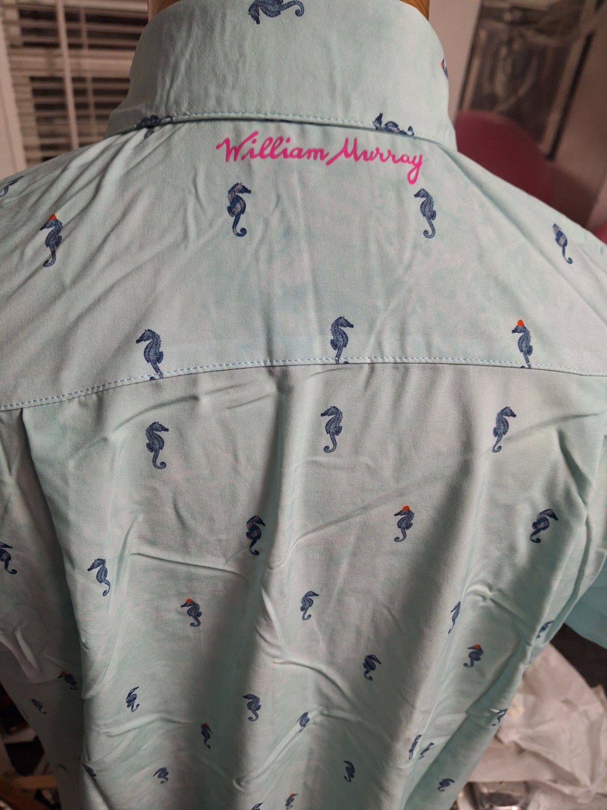 William Murray Button Down Golf Shirt Men’s I See Horses Size L Retail $88