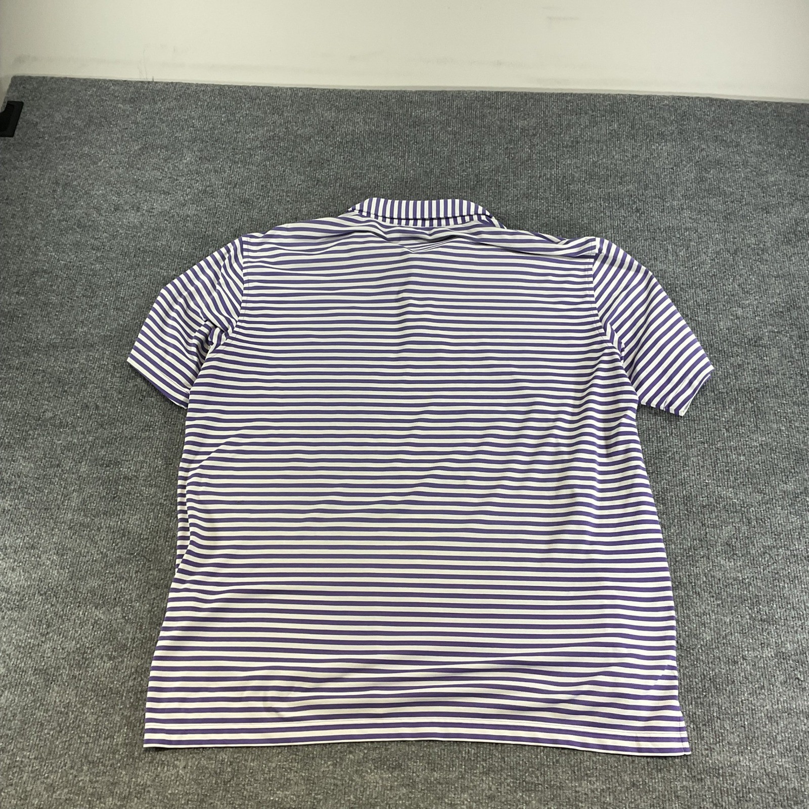 Peter Millar Summer Comfort Polo Shirt XL Purple White Stripe Crown Sport Logo