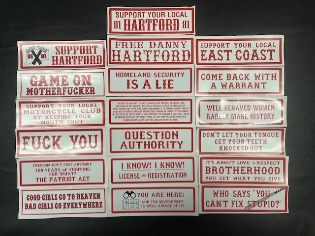 Hells Angels Hartford Small Support Stickers