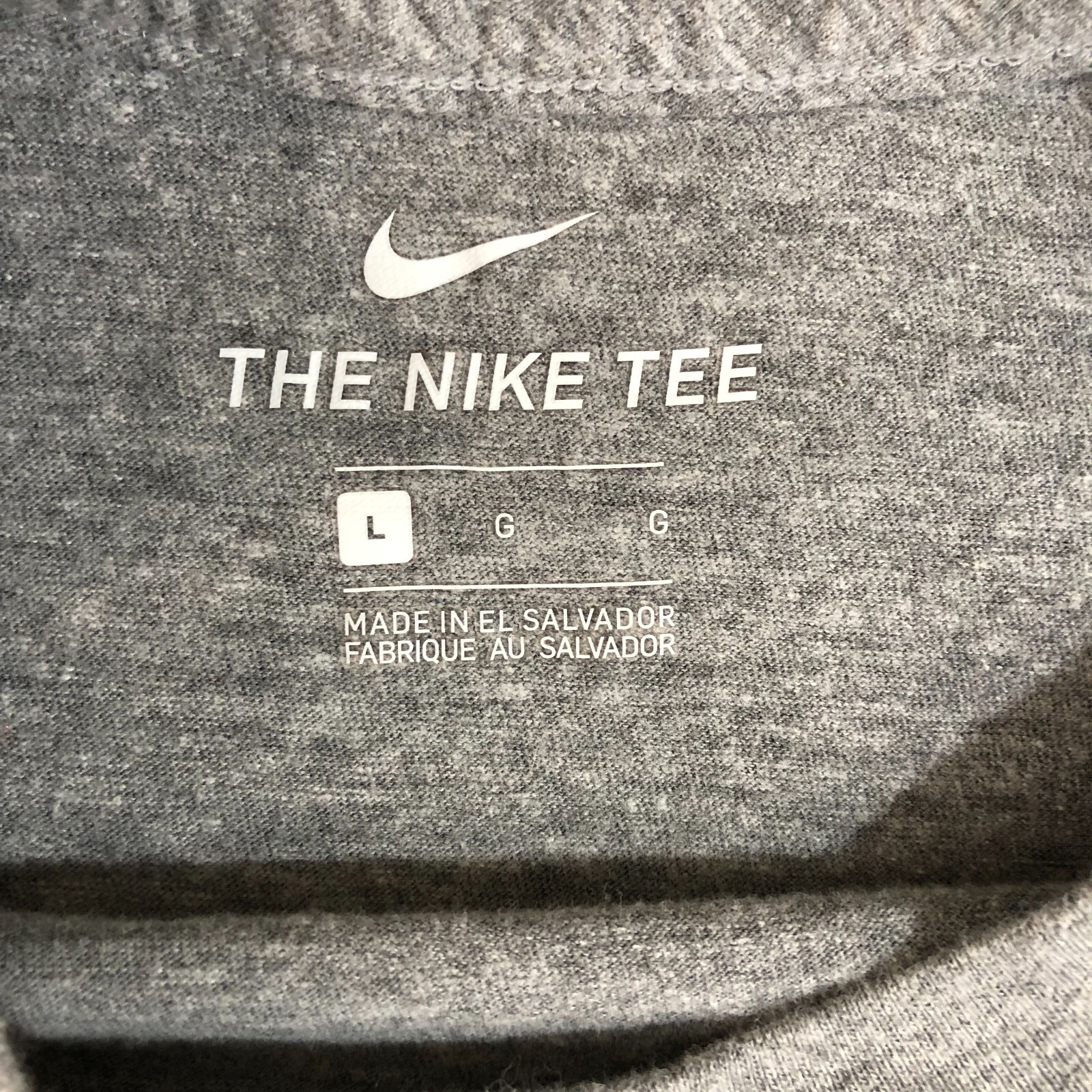 Nike Shirt Men Large Gray Just Do It Logo Crew Neck Solid Graphic Tee Sports