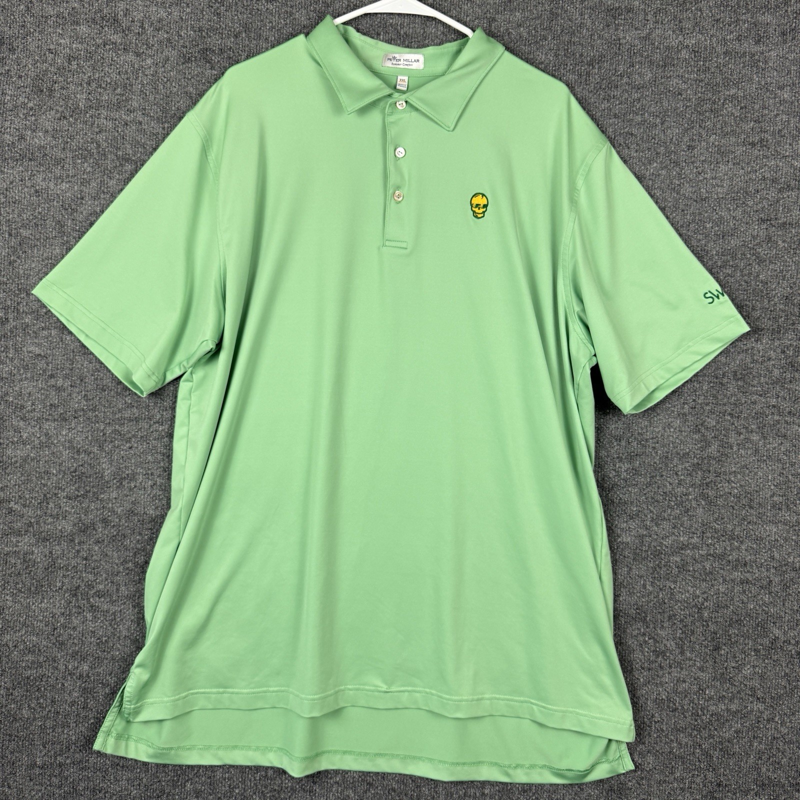 Peter Millar Swag Golf Polo Shirt Men’s XXL Mint Green Skull Summer Comfort