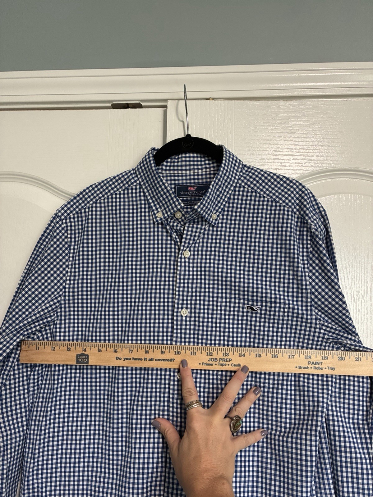Vineyard Vines Men’s Classic Fit Tucker Shirt Blue & White Gingham Size M IT81