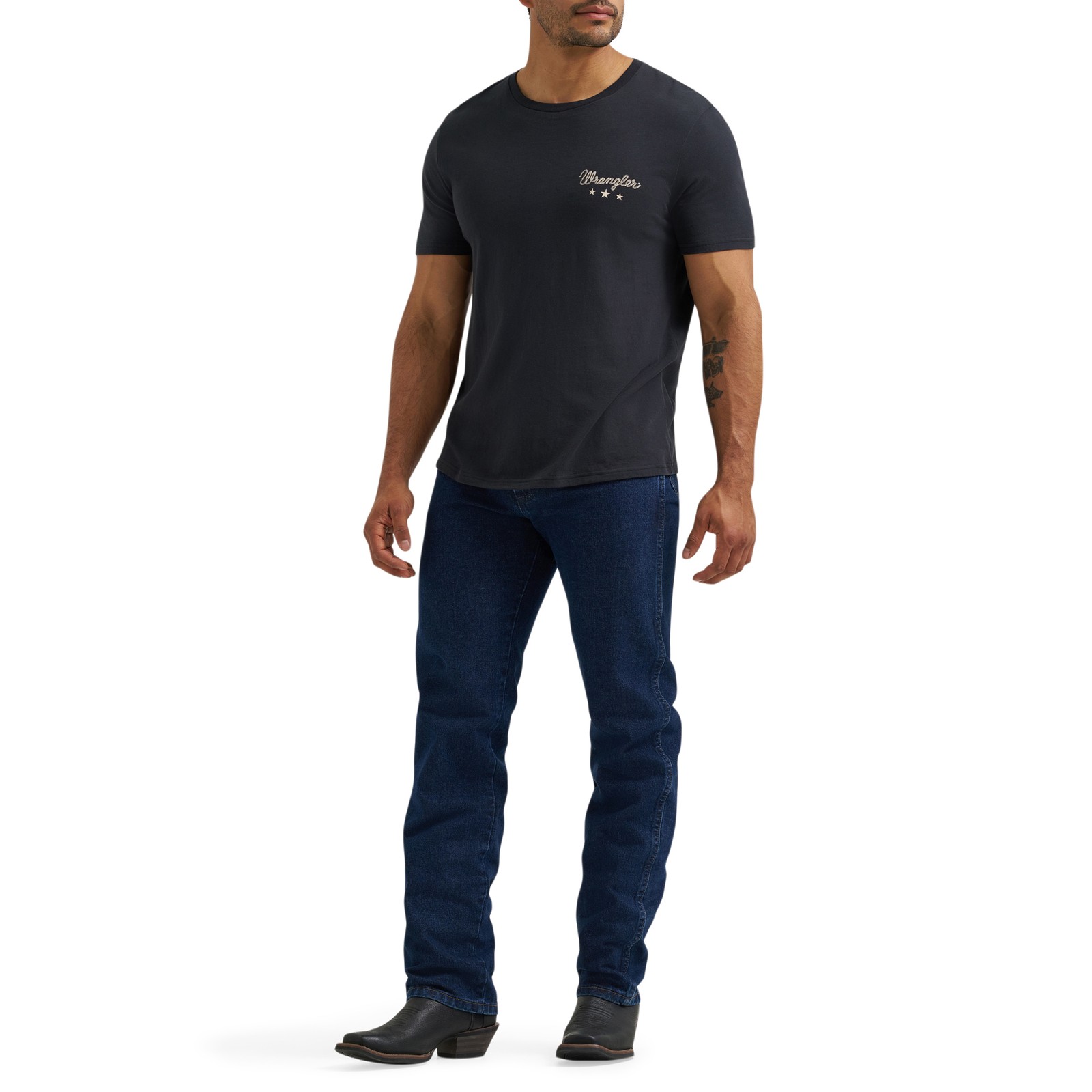 Wrangler Men’s Graphic Regular Fit Jet Black T-Shirt 112380269