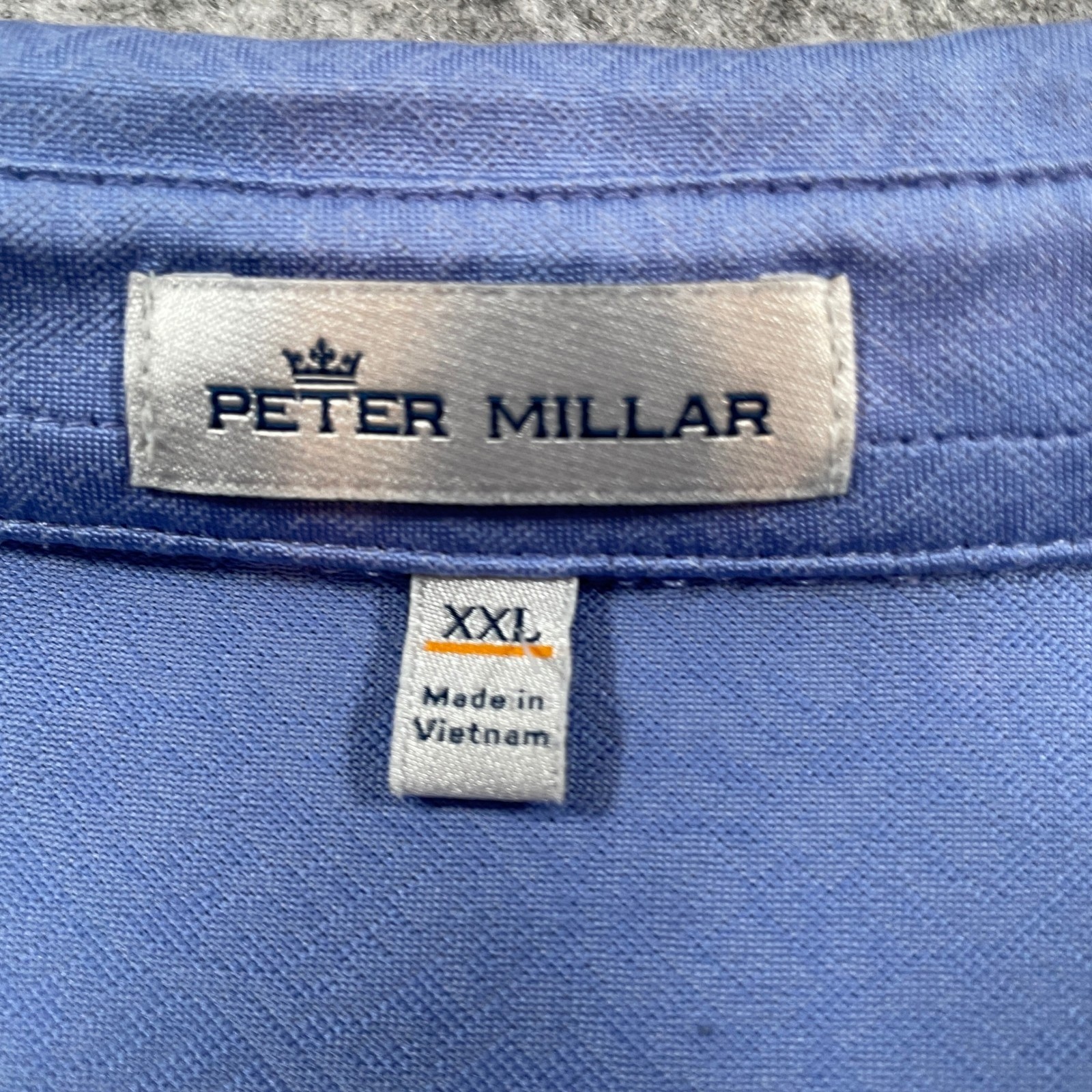 Peter Millar Mens Polo Shirt XXL Blue Subtle Textured Pattern Short Sleeve
