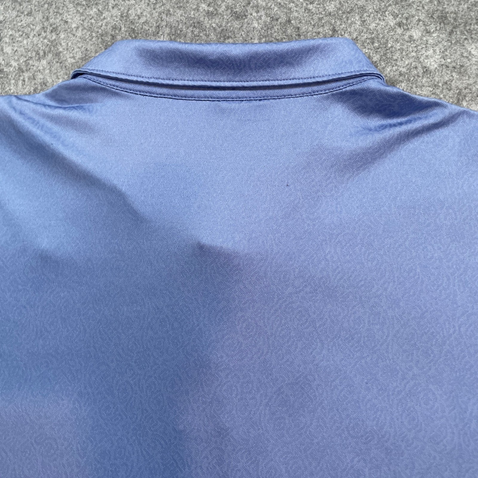 Peter Millar Mens Polo Shirt XXL Blue Subtle Textured Pattern Short Sleeve