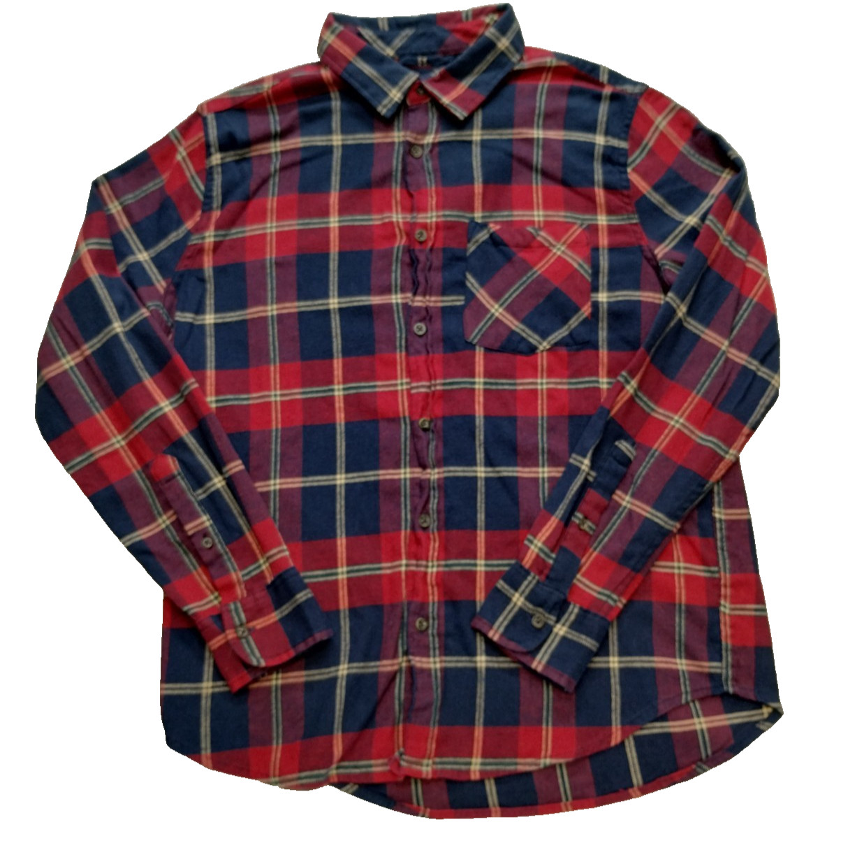 Cloudveil Flannel Shirt Medium Red Blue Plaid Mens Casual Warm Soft Outdoor