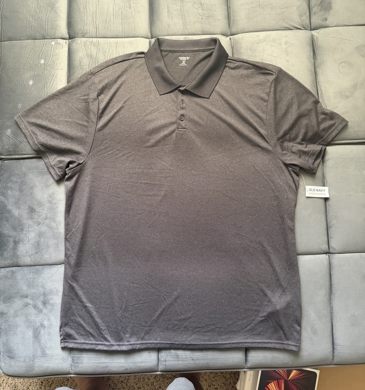 Old Navy Active Men’s Solid Gray Short Sleeve Collared Polo Shirt XXL