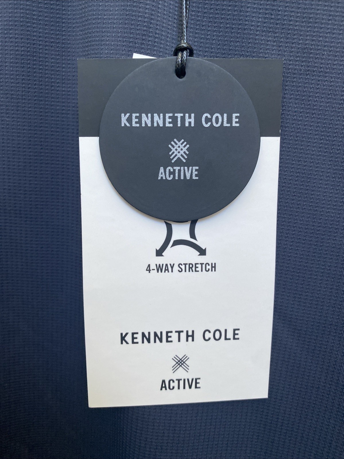 NEW Kenneth Cole Active Men’s Large Blackout Navy Blue Crew Neck T-Shirt Tech SS