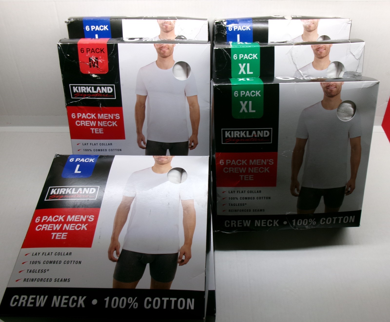 100% Combed Cotton Tee shirts lay flat Collar Reinforced Seams Crew Neck 6ct