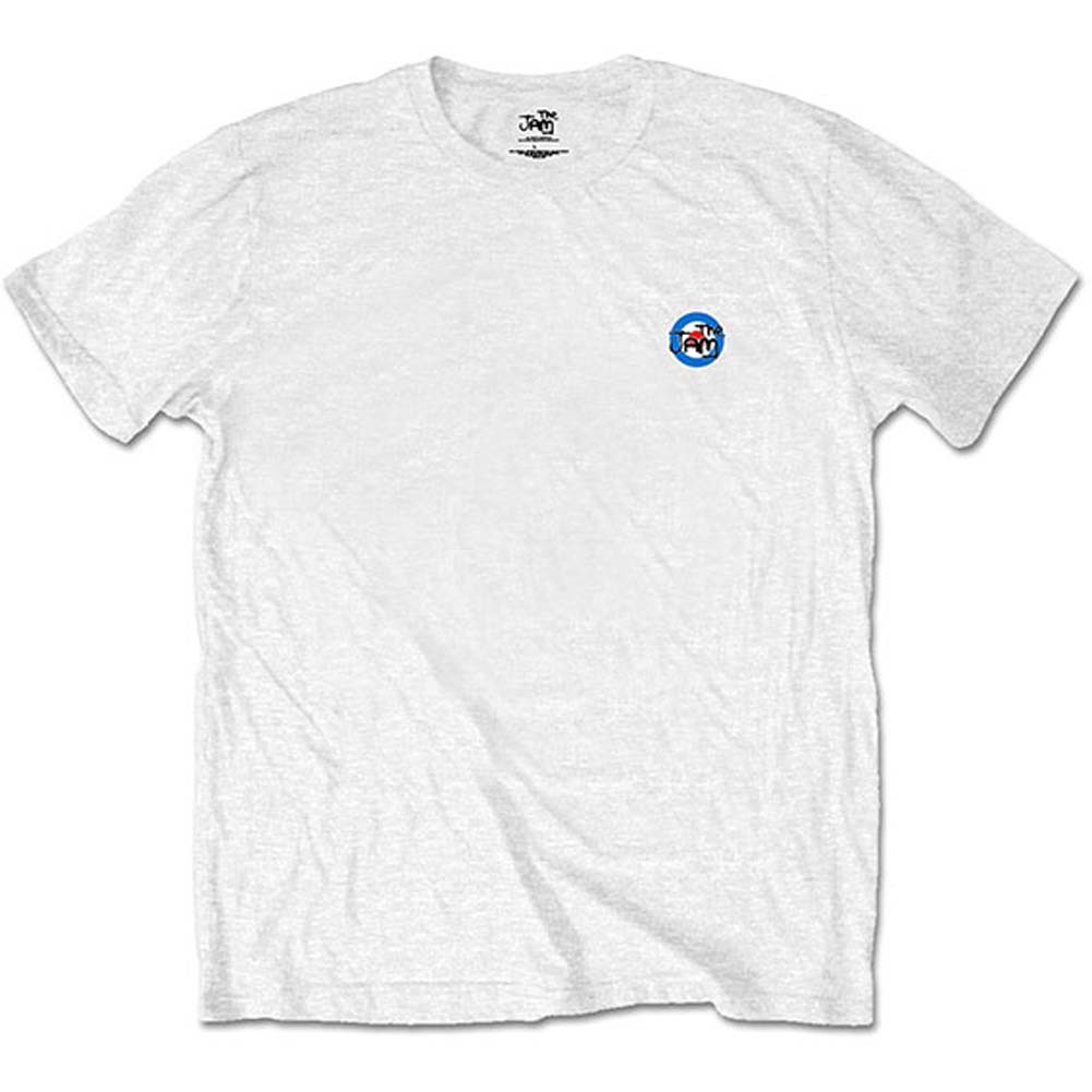 Men’s Jam Target Logo (Back Print/Retail Pack) Slim Fit T-shirt Small White