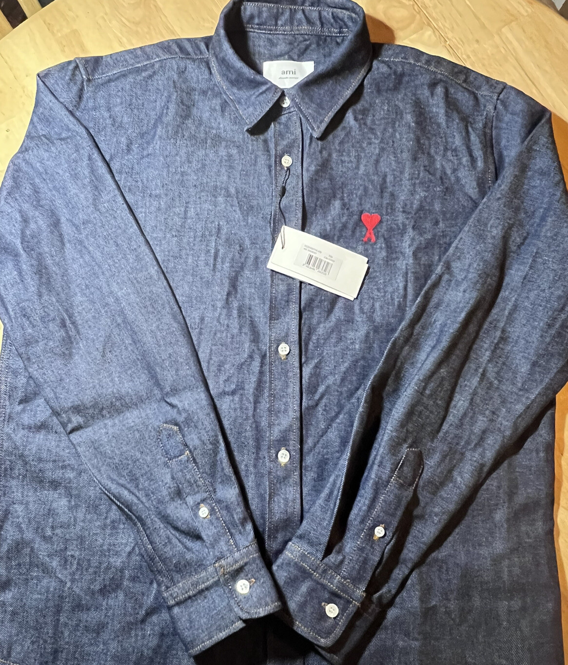 Size 40 Ami Alexandre Mattiussi Denim Overshirt SHIRT BUTTON FRONT L/S NEW