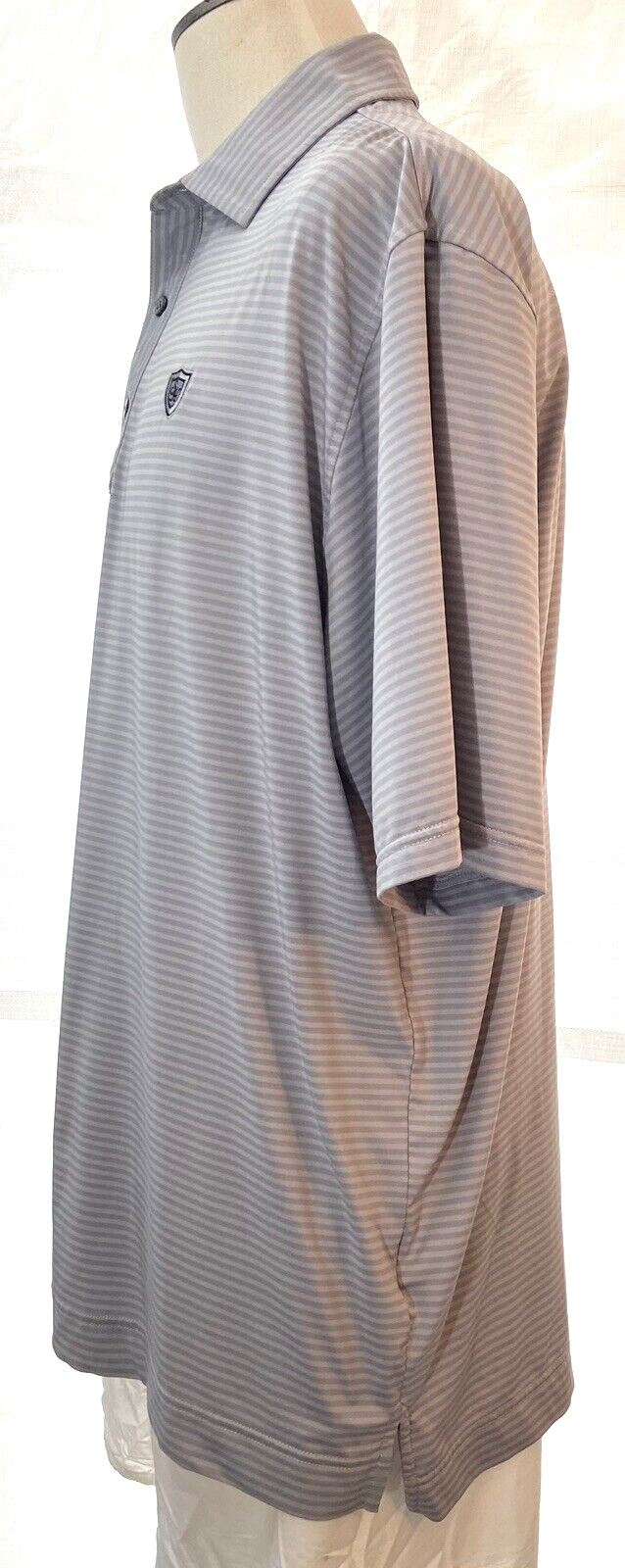 FOOT JOY Polo Short Sleeve Gray Stripe Men’s Size XXL Polyester Spandex
