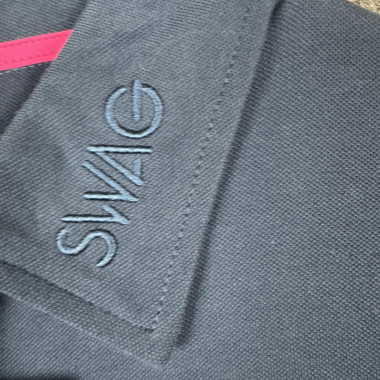 SWAG Golf Polo Performance Men’s XXL Navy Blue Pink Skull Logo NWT Cotton