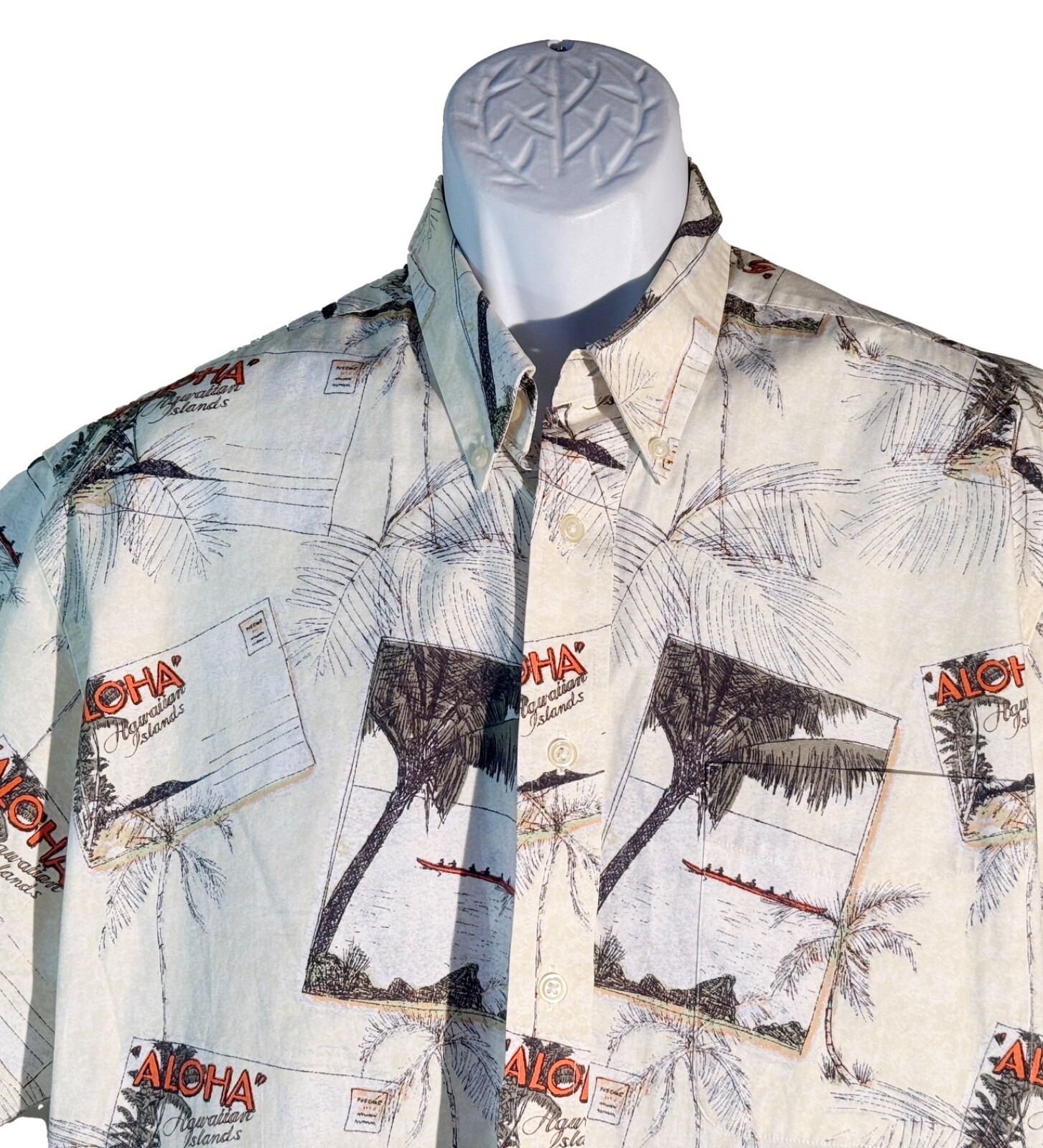 NATURAL ISSUE Men’s Short Sleeve Button Down ALOHA HAWAIIAN ISLAND SHIRT Large