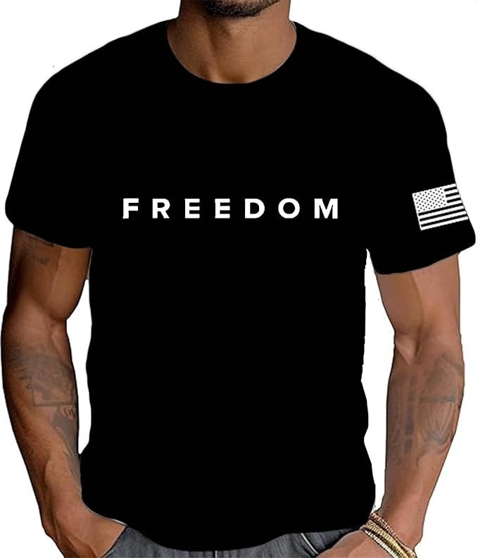 Freedom Shirt Charlie Kirk Tshirts Patriotic text