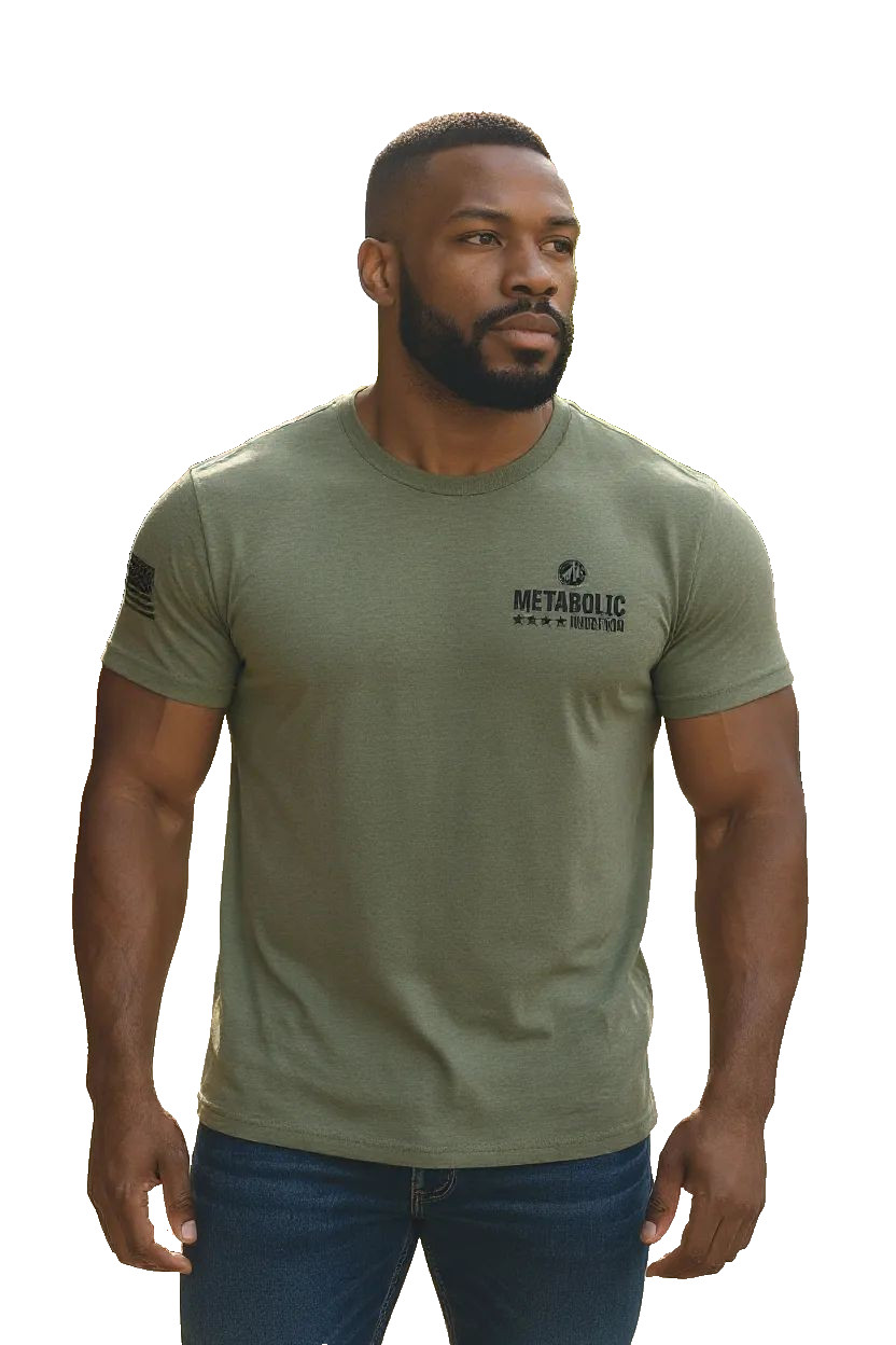 Metabolic Nutrition Men’s Lock N Load Military Green T-Shirt Size XL